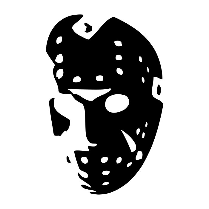 Horror- Jason Voorheese Mask-  Vinyl Decal - Custom Size