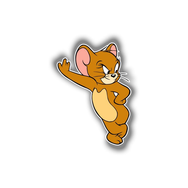 Tom And Jerry- Jerry - Full Color Vinyl Sticker - Custom Size