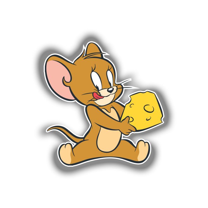Tom and Jerry- Jerry - Full Color Vinyl Sticker - Custom Size
