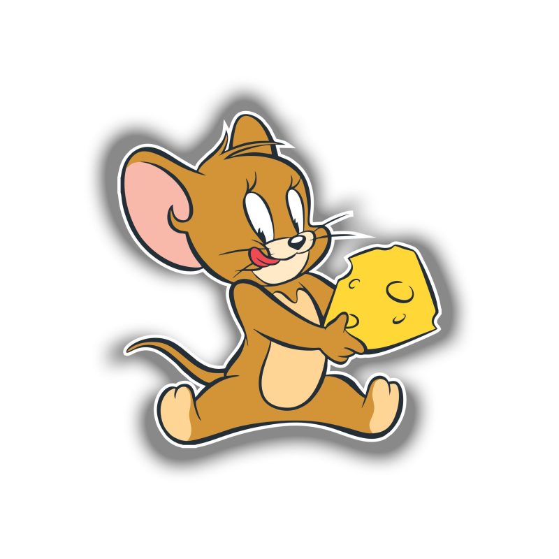 Tom and Jerry- Jerry - Full Color Vinyl Sticker - Custom Size