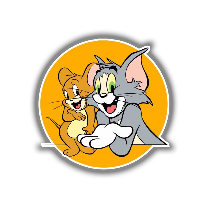 Tom and Jerry - Full Color Vinyl Sticker - Custom Size
