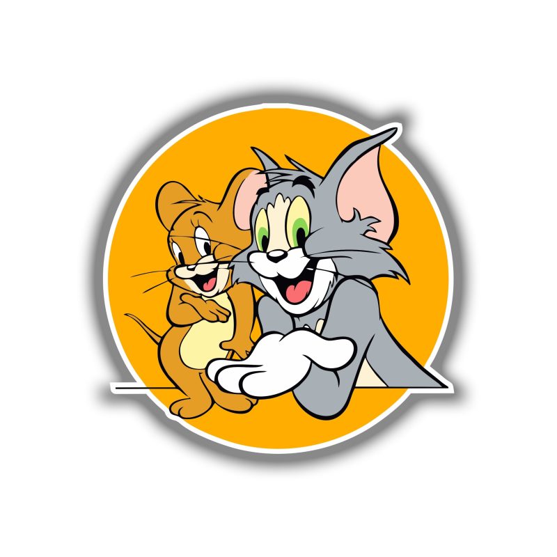 Tom and Jerry - Full Color Vinyl Sticker - Custom Size