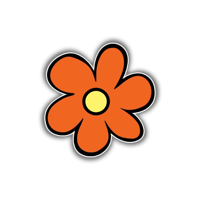 Scooby Doo- Mystery Machine Flower - Full Color Vinyl Sticker - Custom Size