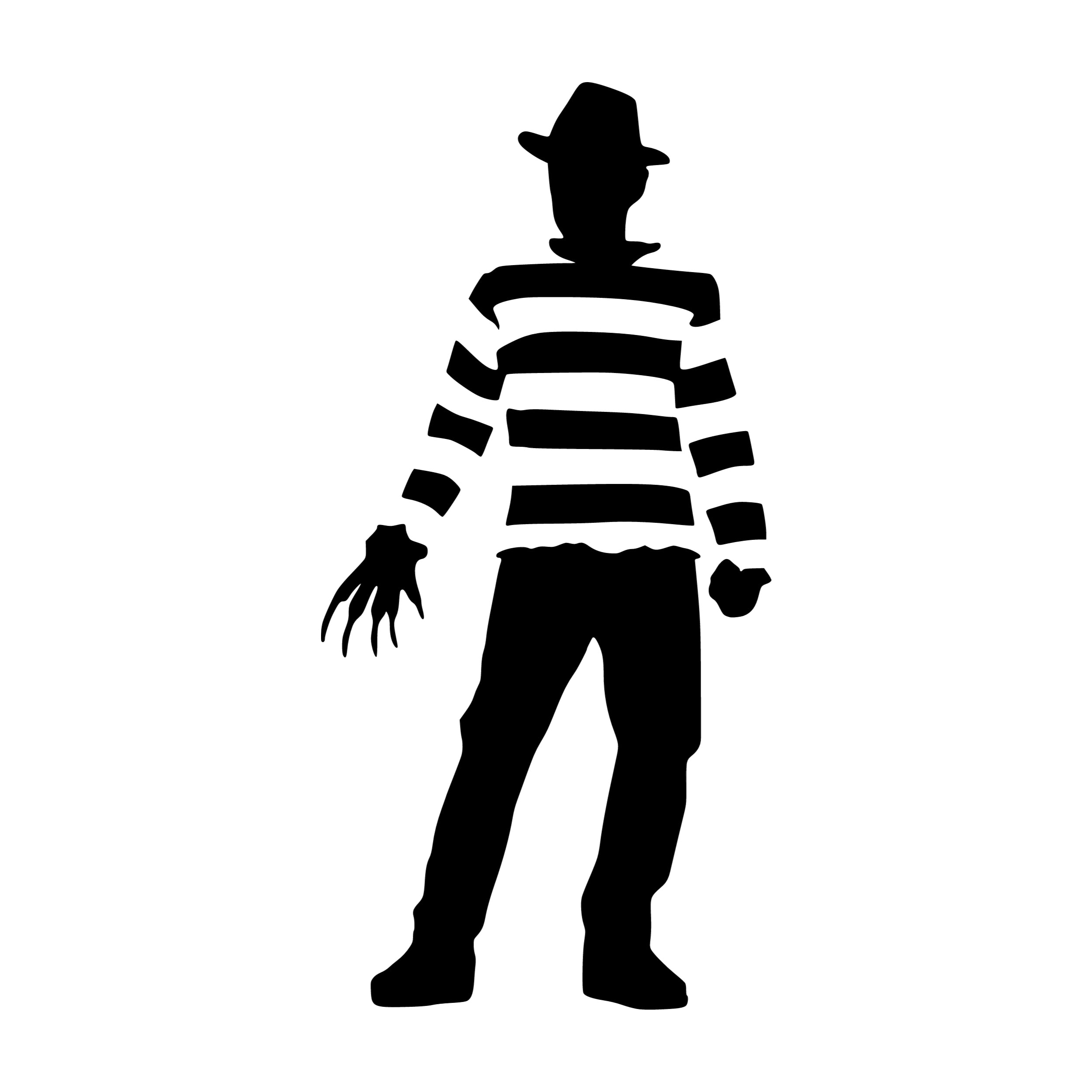 Horror- Freddy Krueger- Vinyl Decal - Custom Size