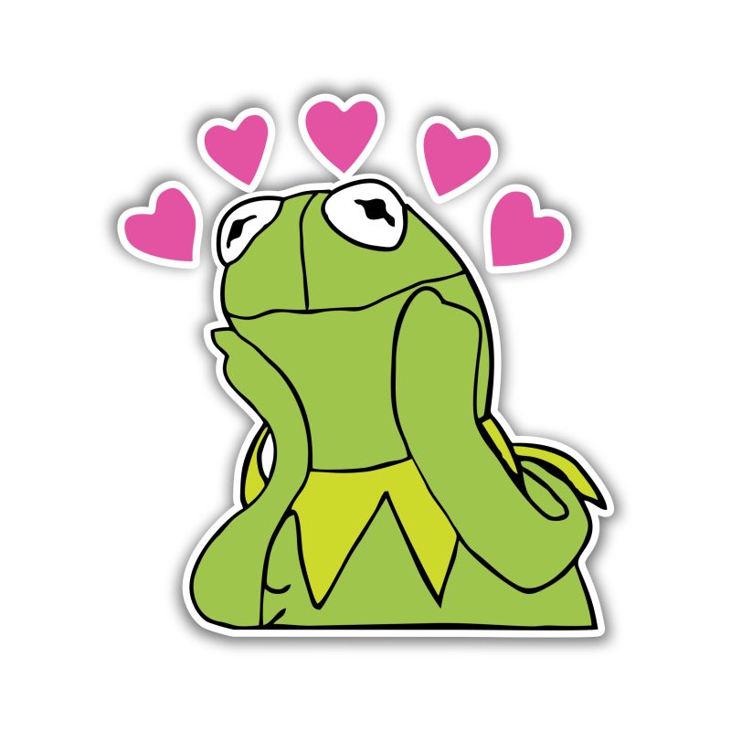 Kermit- Love - Full Color Vinyl Decal - Custom Size