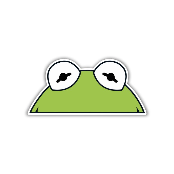 Kermit- Peaking - Full Color Vinyl Decal - Custom Size
