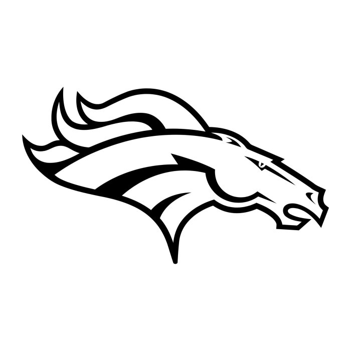 Denver Broncos - Head - Vinyl Decal - Custom Size