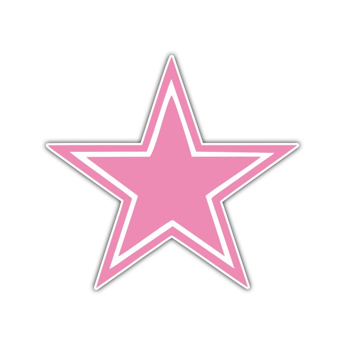Dallas Cowboys - Pink Star - Full Color Vinyl Sticker - Custom Size