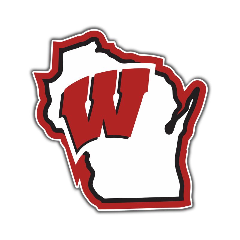 Wisconsin Badgers - State - Full Color Vinyl Decal - Custom Size
