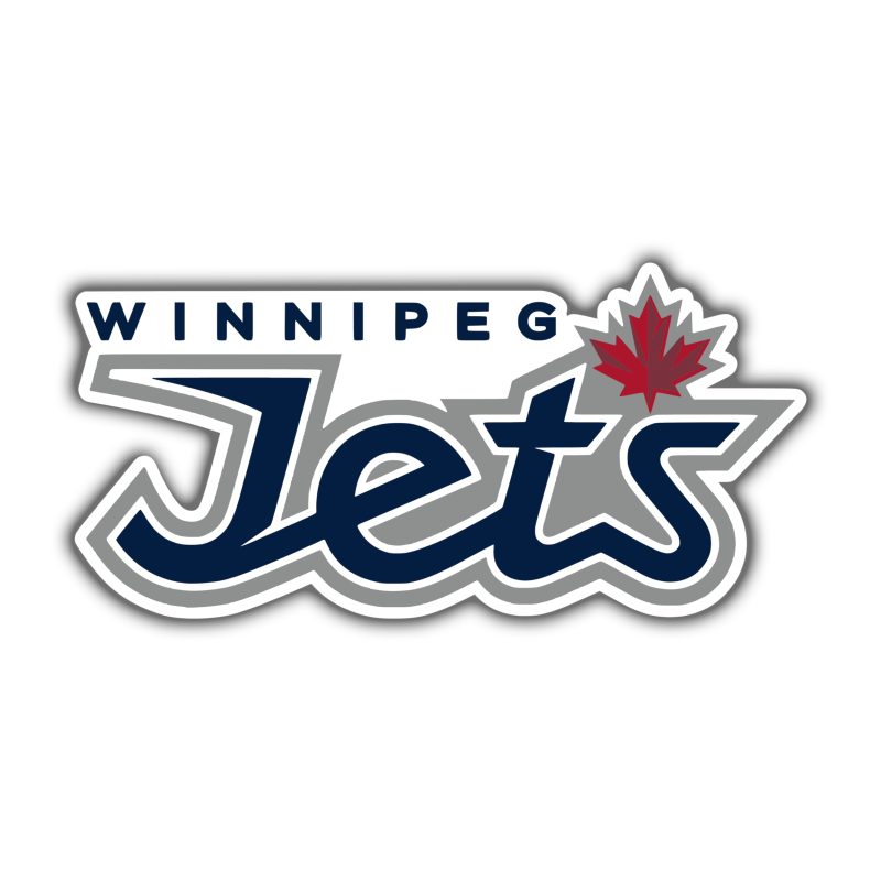 Winnipeg Jets - Jets Lettering -  Full Color Vinyl Sticker - Custom Size