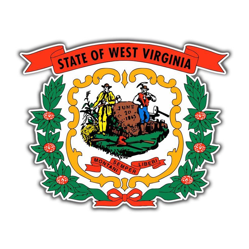 West Virginia Coat of Arms Full Color Vinyl Decal