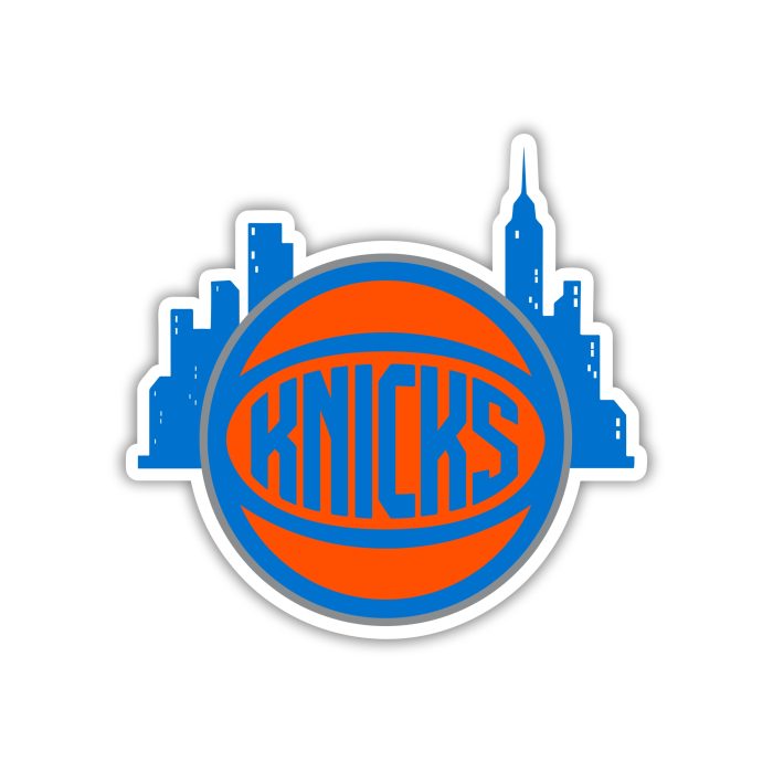 New York Knicks - Basketball With Blue Skyline And Name - Temporary Tattoo