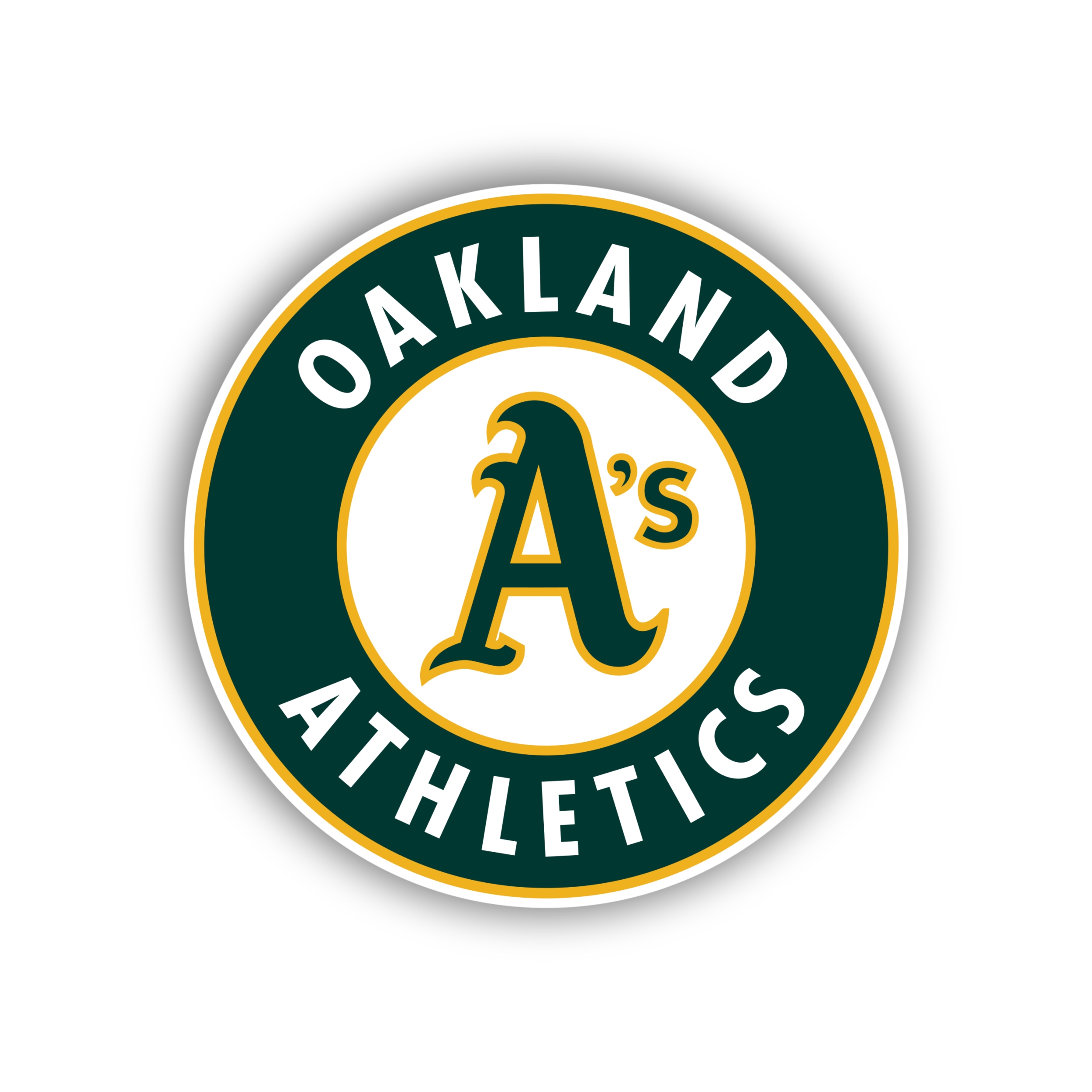 Oakland Athletics - Green Circle with Name - Temporary Tattoo