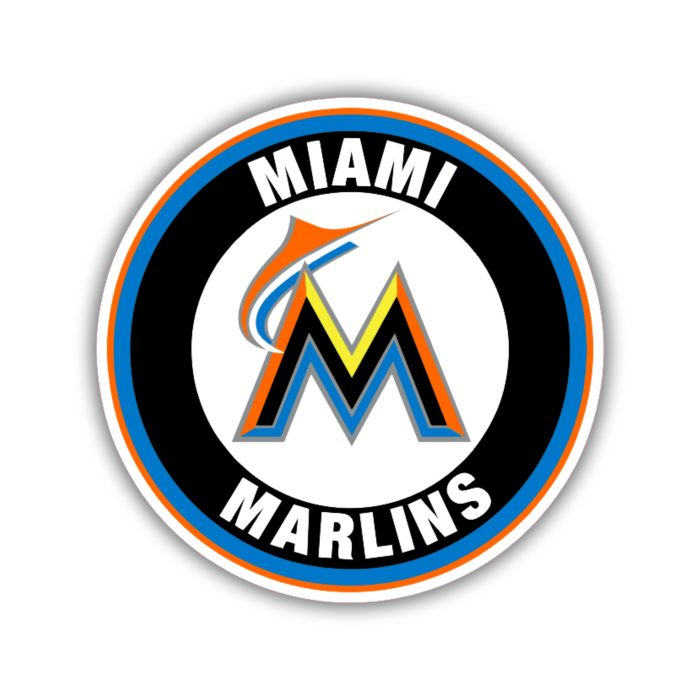 Miami Marlins - Circle with Yellow and Orange M - Temporary Tattoo