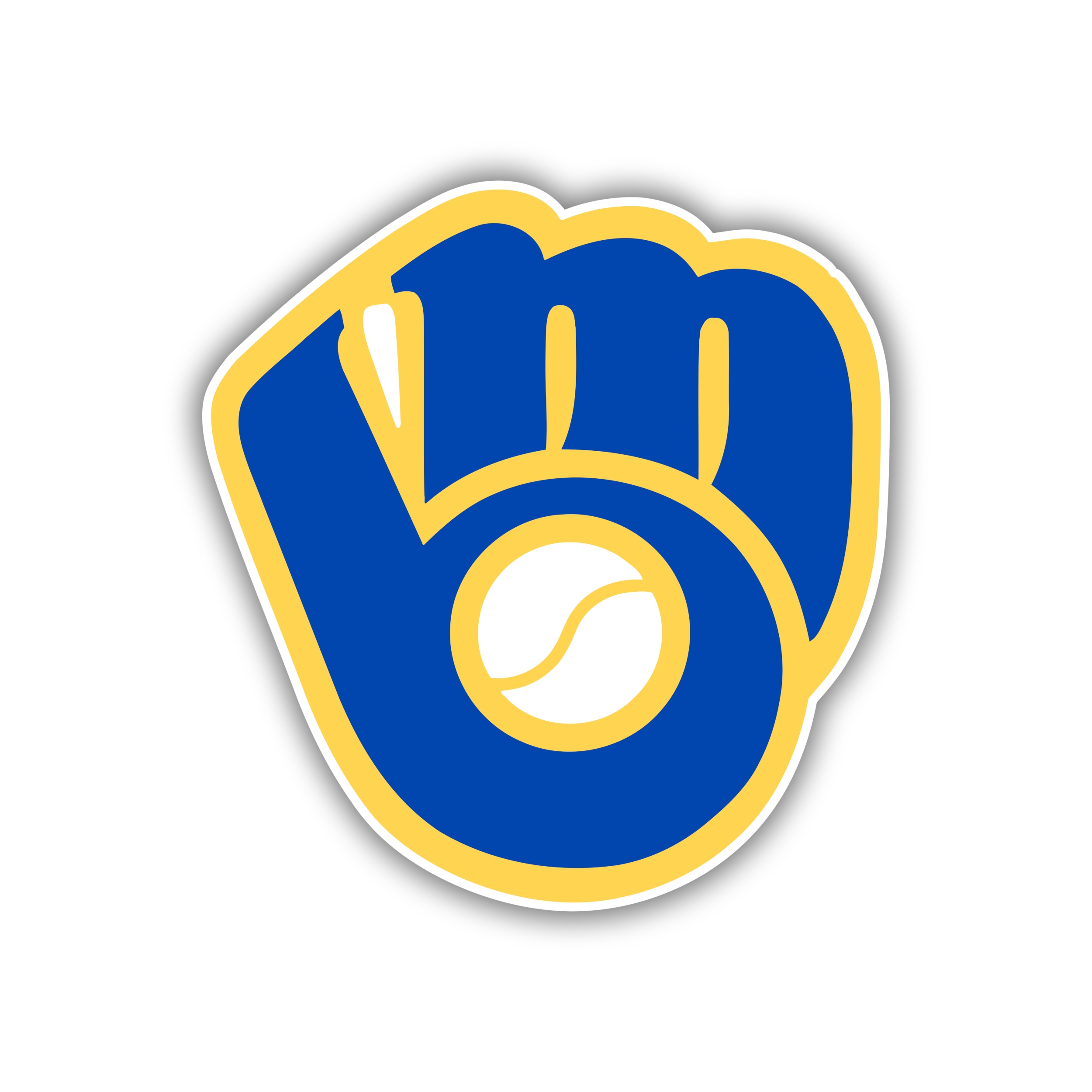 Milwaukee Brewers - Retro Light Blue Glove - Temporary Tattoo