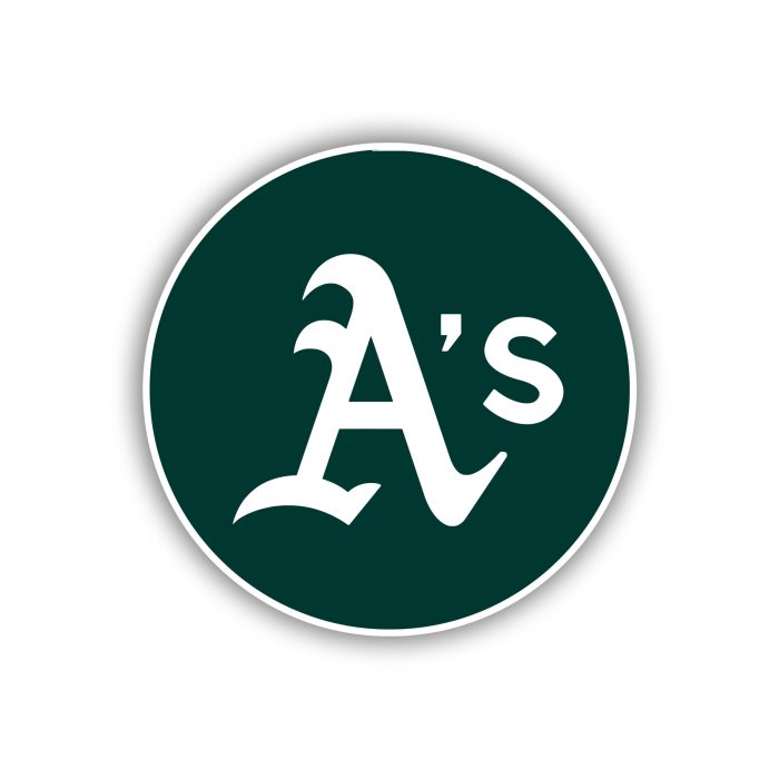 Oakland Athletics - Green Circle with A’s - Temporary Tattoo