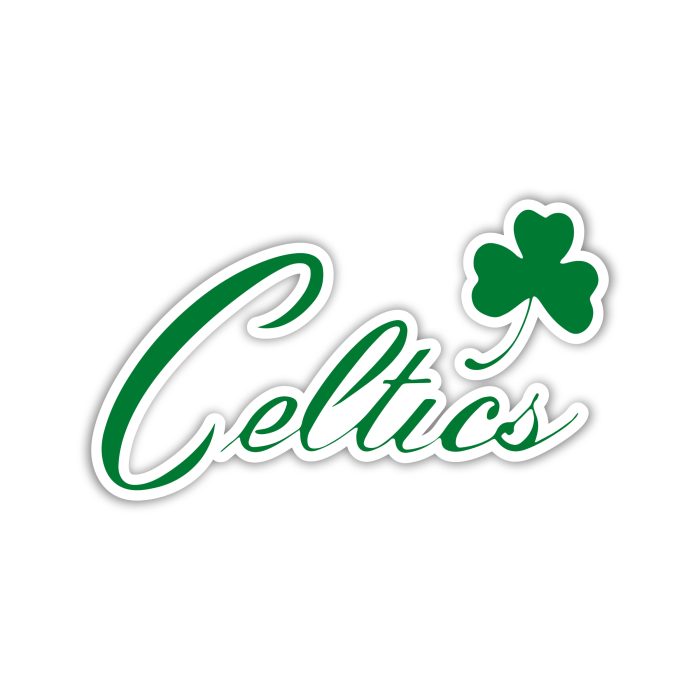 Boston Celtics - Name With Clover  - Temporary Tattoo