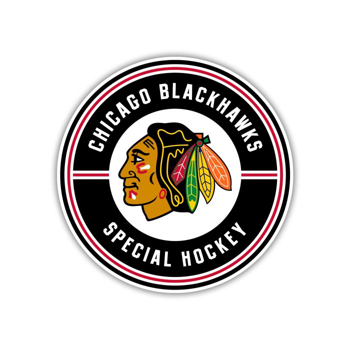 Chicago Blackhawks - Circle Special Hockey - Full Color Vinyl Sticker - Custom Size