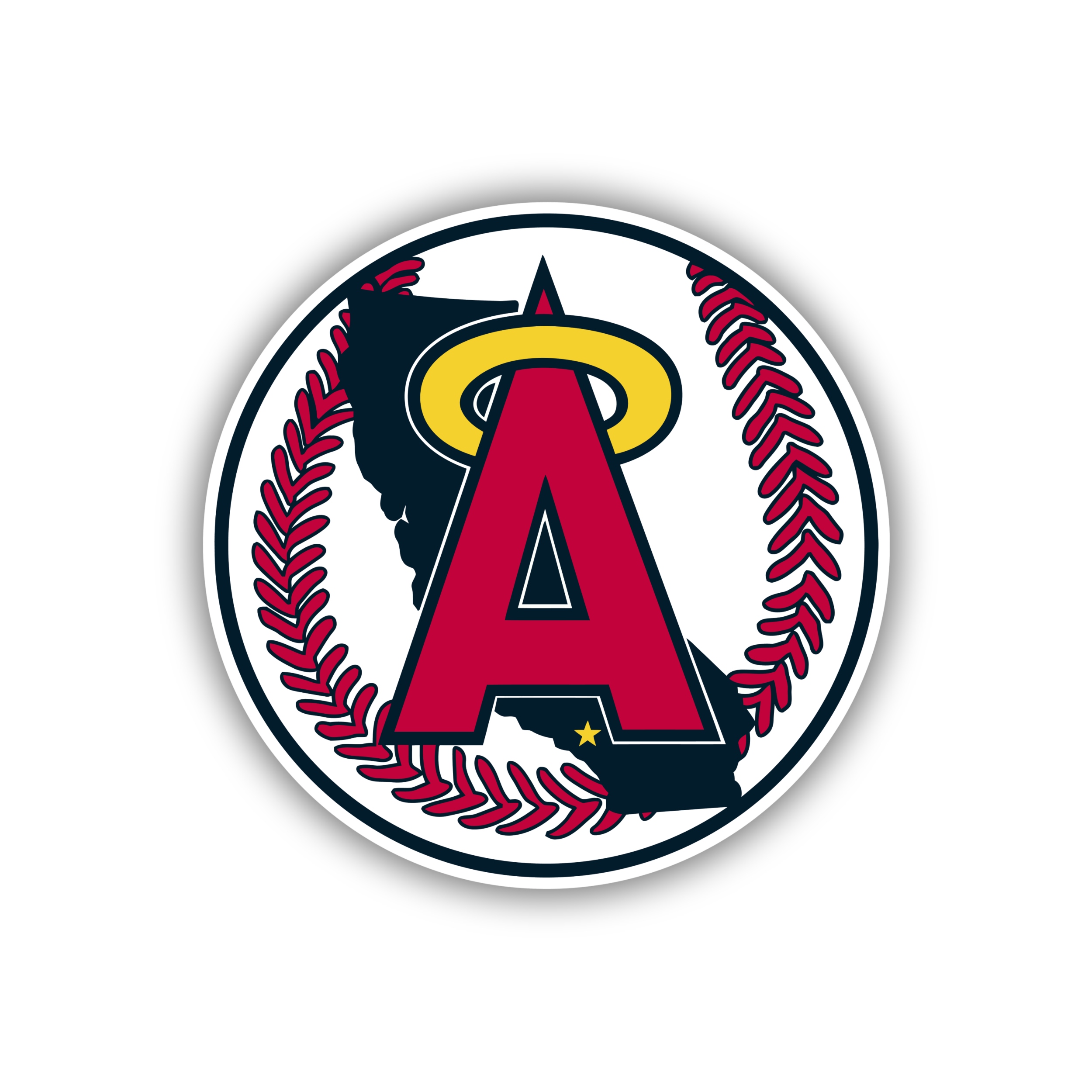 Los Angeles Angels - Baseball With State And A - Temporary Tattoo