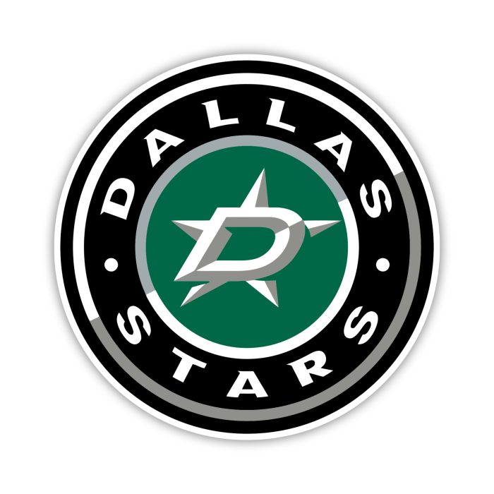 Dallas Stars  - Black And White Circle- Full Color Vinyl Sticker - Custom Size