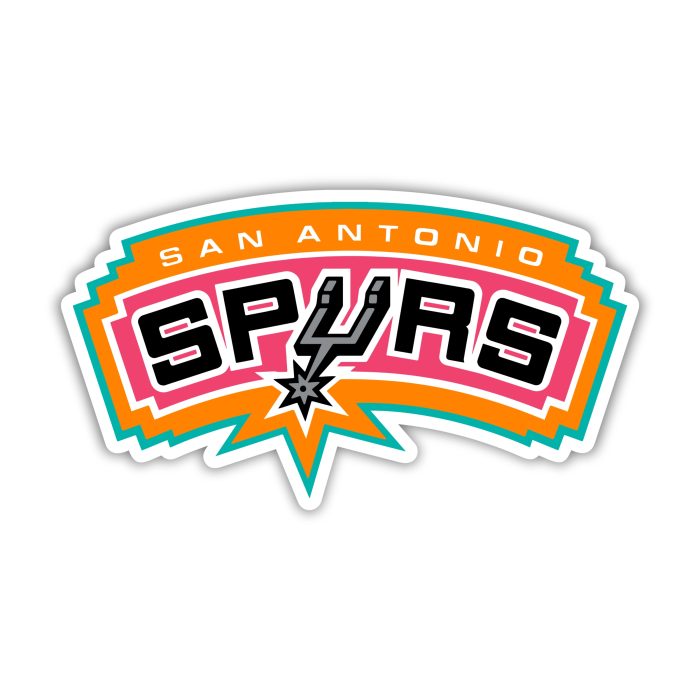 San Antonio Spurs - Name With Orange Background - Temporary Tattoo