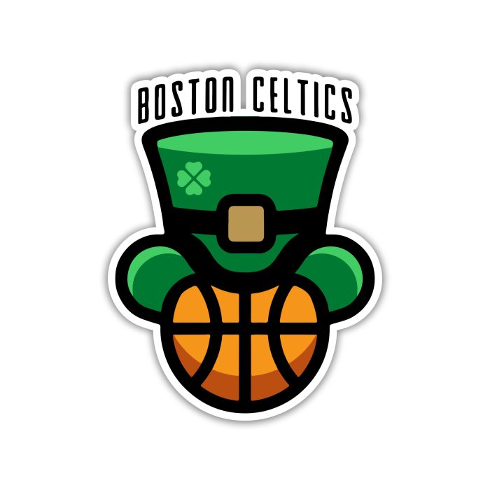 Boston Celtics - Basketball With Hat - Temporary Tattoo