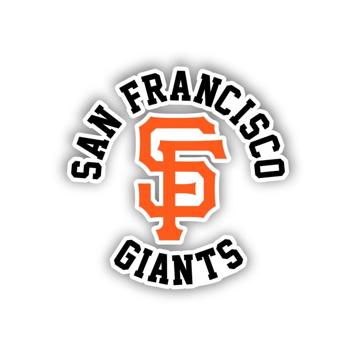 San Francisco Giants - SF with Name - Full Color Vinyl Sticker - Custom Size