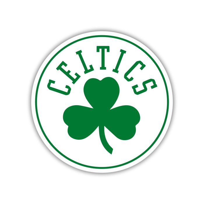 Boston Celtics - White Circle With Clover - Temporary Tattoo