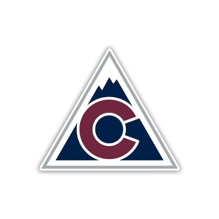 Colorado Avalanche - Triangle Mountain With C - Full Color Vinyl Sticker - Custom Size