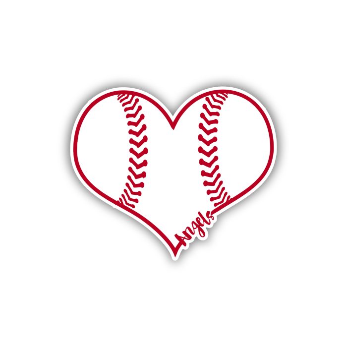 Los Angeles Angels - Baseball Heart - Temporary Tattoo