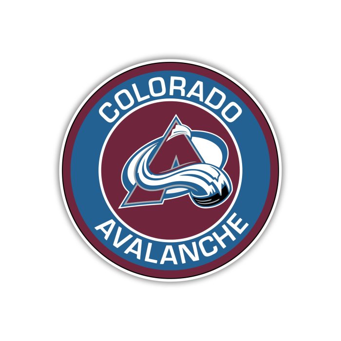 Colorado Avalanche -  Circle With A - Full Color Vinyl Sticker - Custom Size