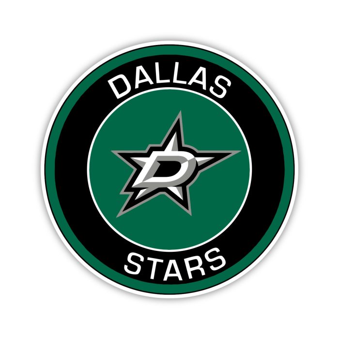 Dallas Stars  - Black And Green Circle  - Full Color Vinyl Sticker - Custom Size
