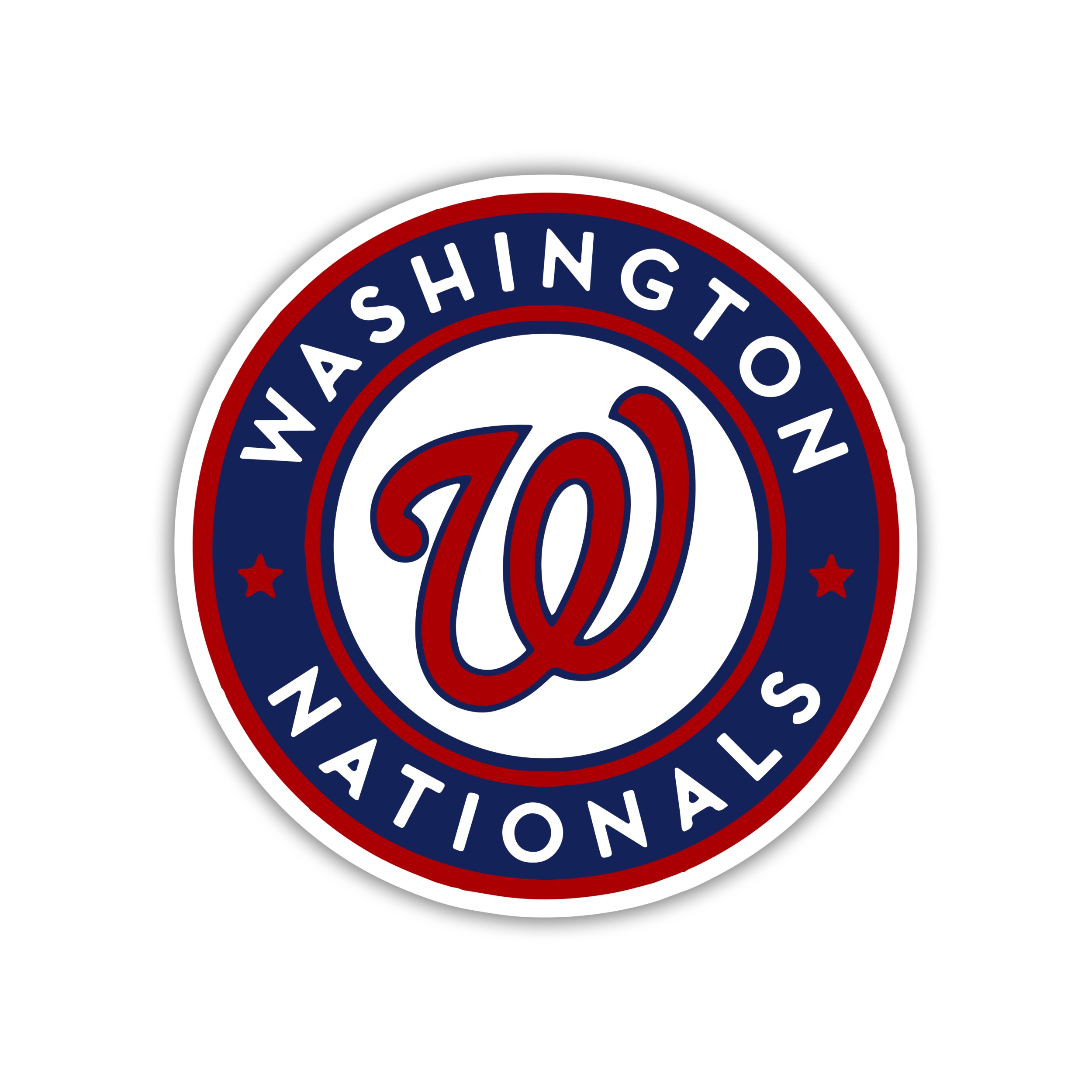 Washington Nationals - Blue And White Circle With Name - Temporary Tattoo