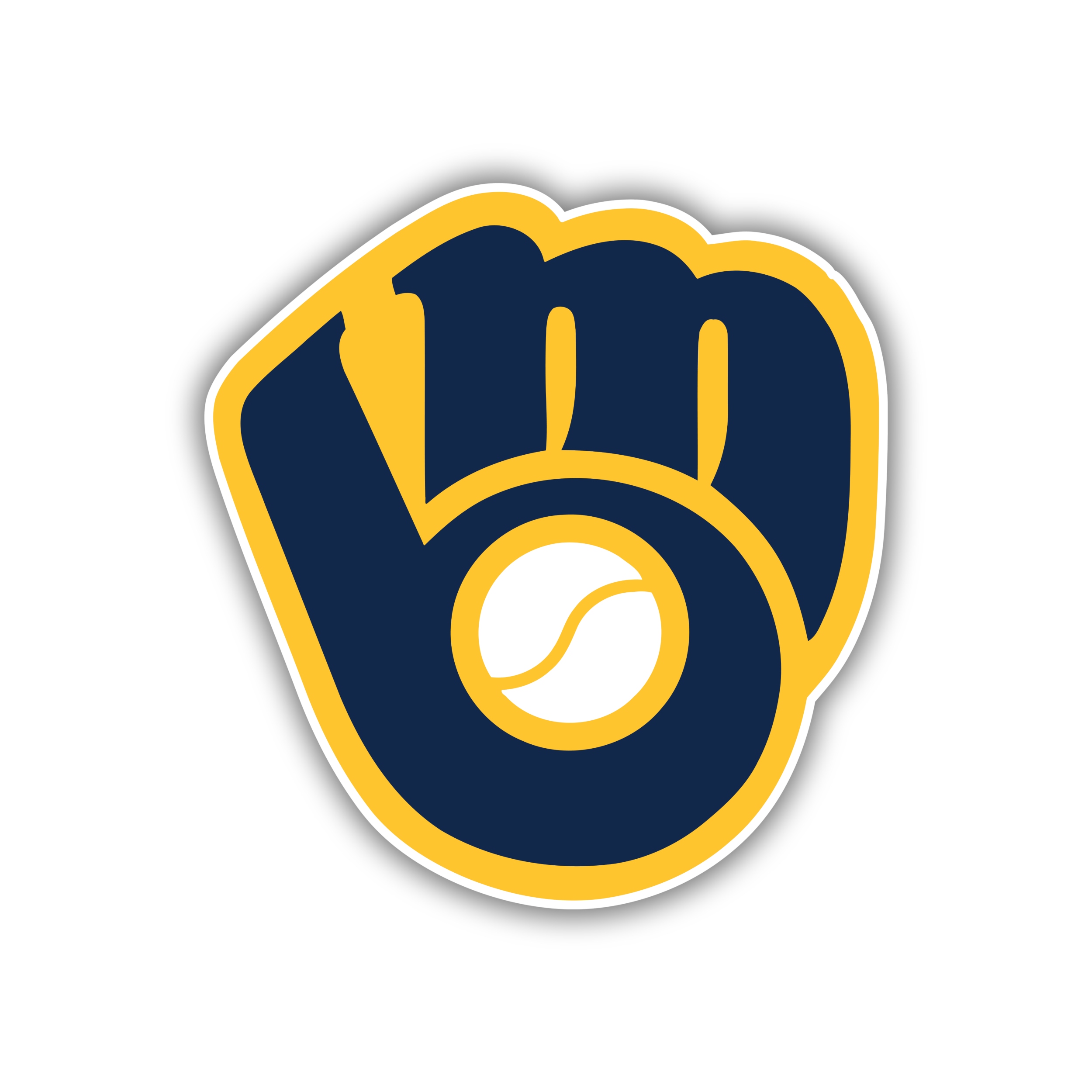 Milwaukee Brewers - Dark Blue Glove - Temporary Tattoo
