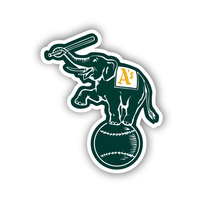 Oakland Athletics - Elephant on Baseball - Temporary Tattoo