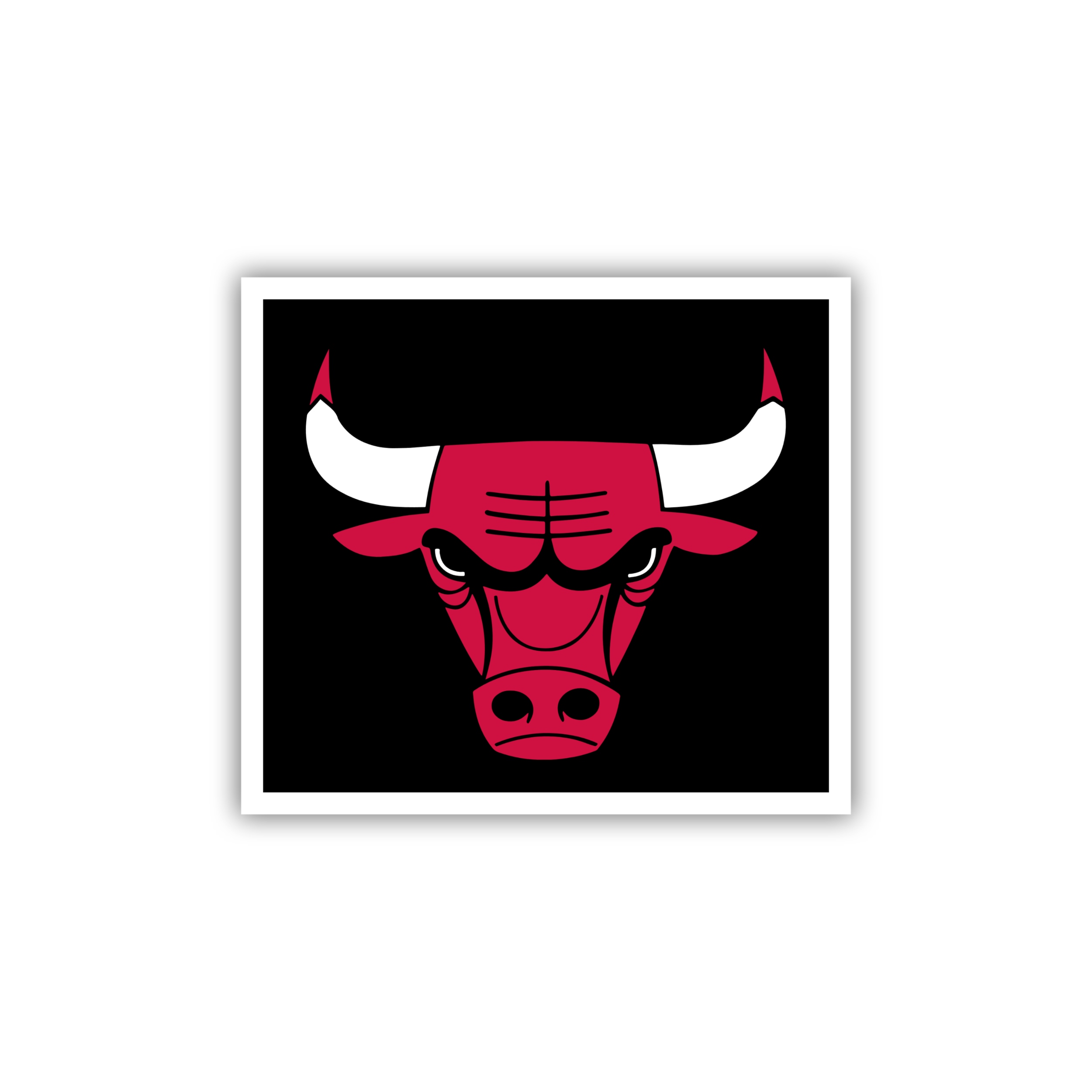 Chicago Bulls - Black Square With Bull Head - Temporary Tattoo
