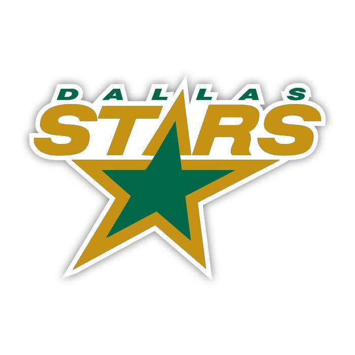 Dallas Stars  - Star With Name - Full Color Vinyl Sticker - Custom Size