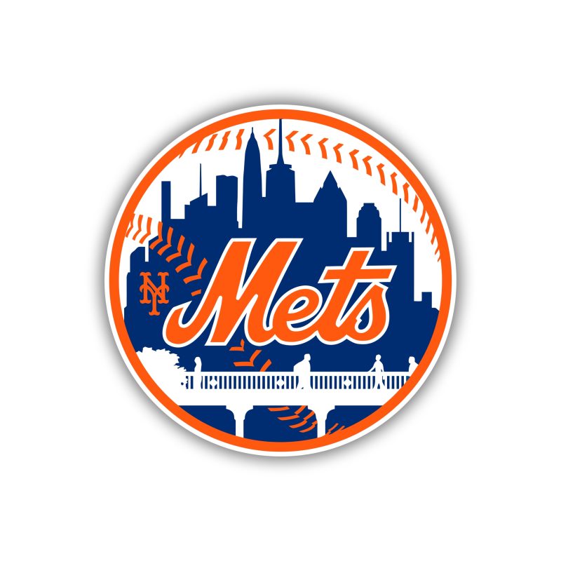 New York Mets - Blue Circle With Train - Temporary Tattoo