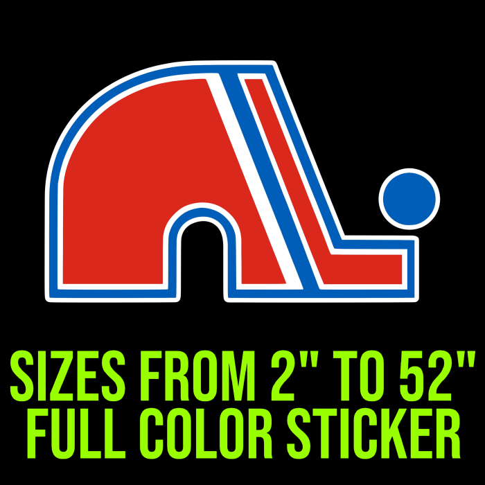 Quebec Nordiques - Elephant - Full Color Vinyl Sticker - Custom Size