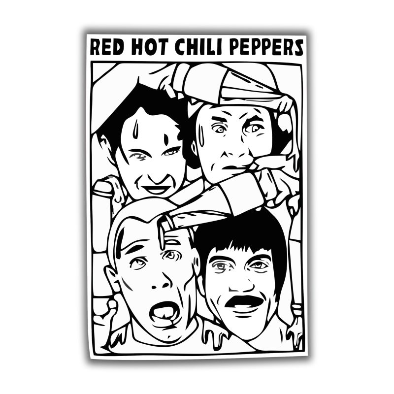 Red Hot Chili Peppers Full Color Vinyl Decal - Custom Size