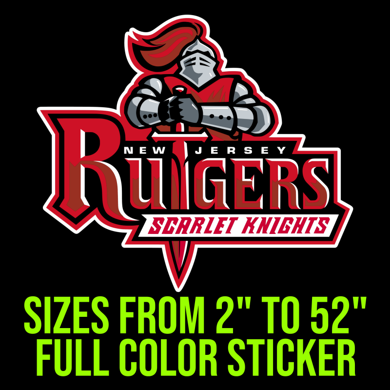 Rutgers Scarlet Knights Full Color Vinyl Decal - Custom Size