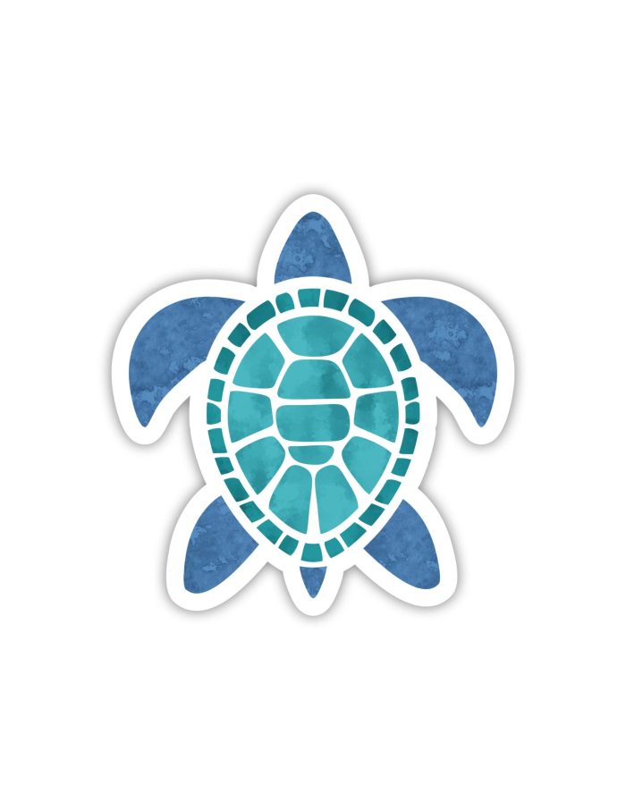 Sea turtle Full Color Vinyl Sticker - Custom Size