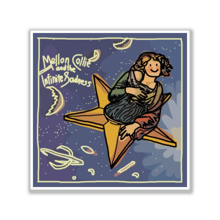 The Smashing Pumpkins - Mellon Collie and The Infinite Sadness Doodle Album Cover - Full Color Vinyl Sticker