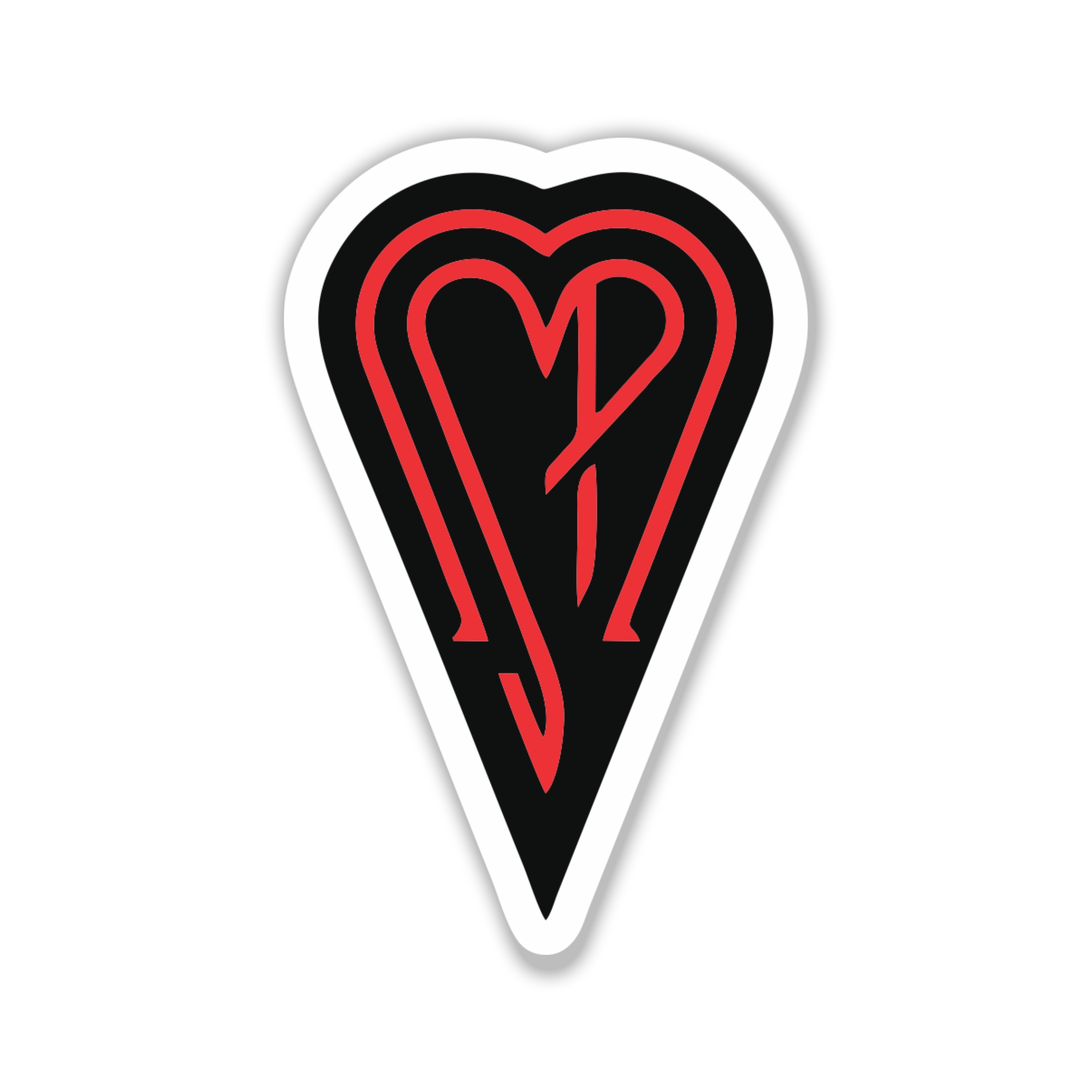 The Smashing Pumpkins - Heart - Black and Red - Full Color Vinyl Sticker - Custom Size