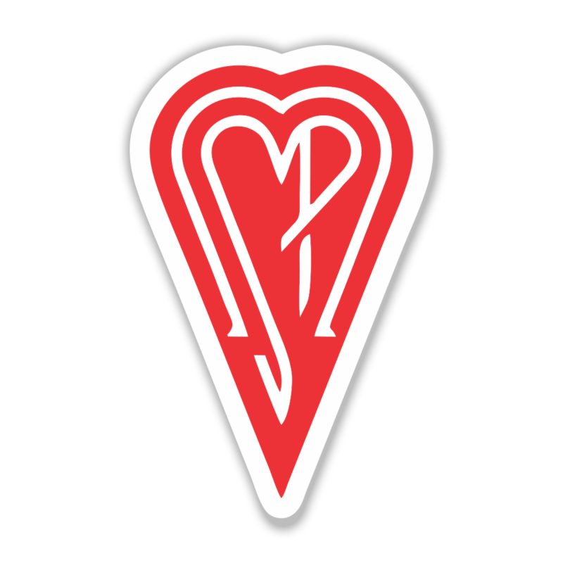 The Smashing Pumpkins - Heart - Red and White - Full Color Vinyl Sticker - Custom Size