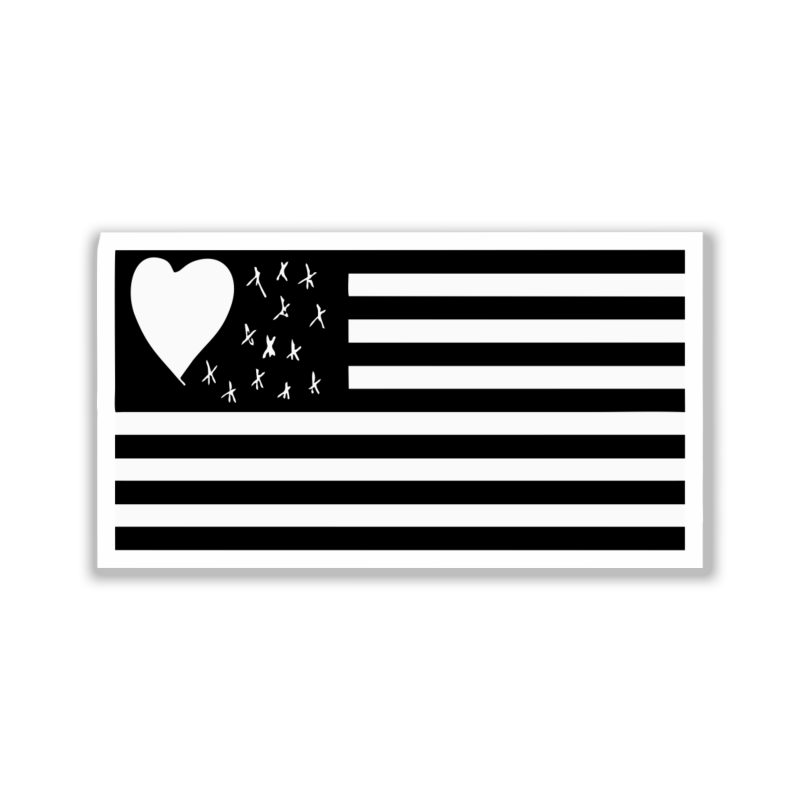 The Smashing Pumpkins - Flag With Heart - Full Color Vinyl Sticker - Custom Size