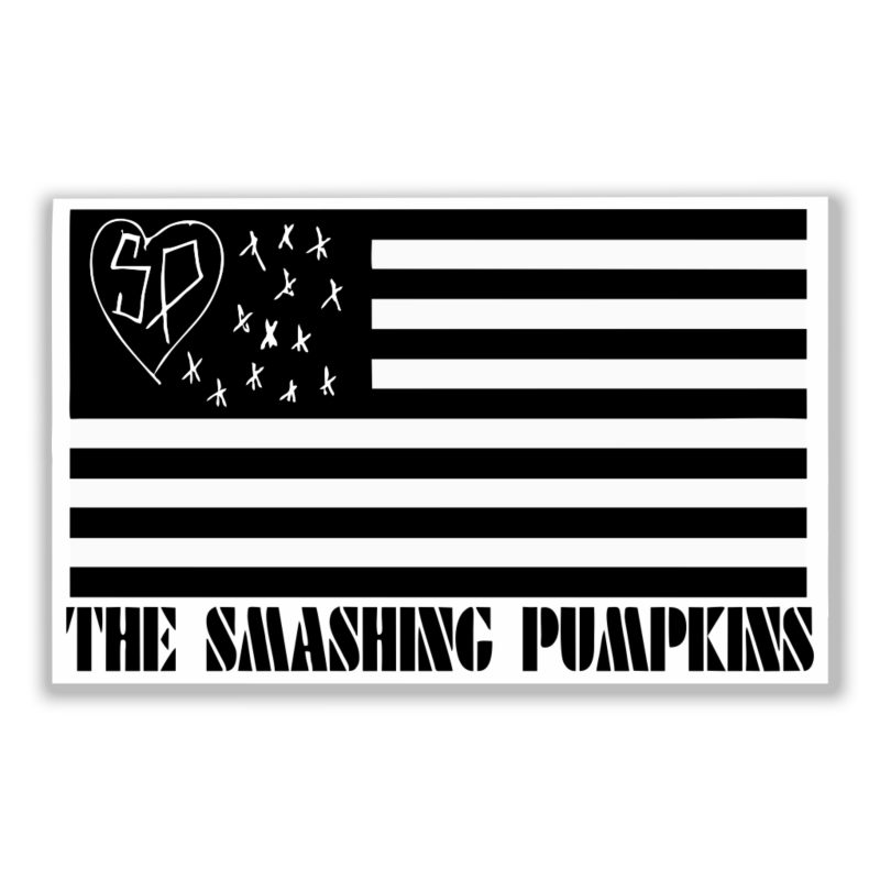 The Smashing Pumpkins - Flag With Name - Full Color Vinyl Sticker - Custom Size