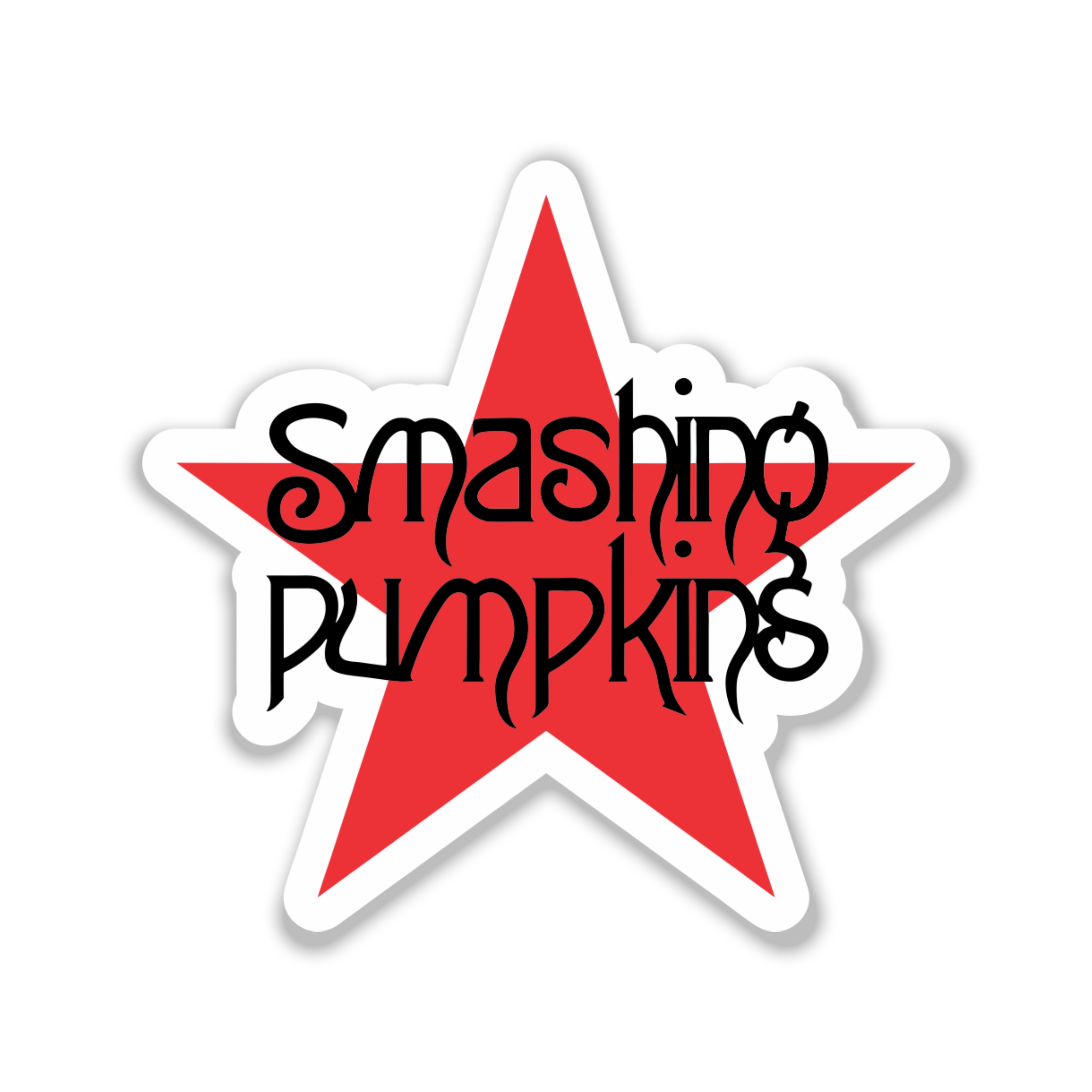The Smashing Pumpkins - Star With Name - Full Color Vinyl Sticker - Custom Size