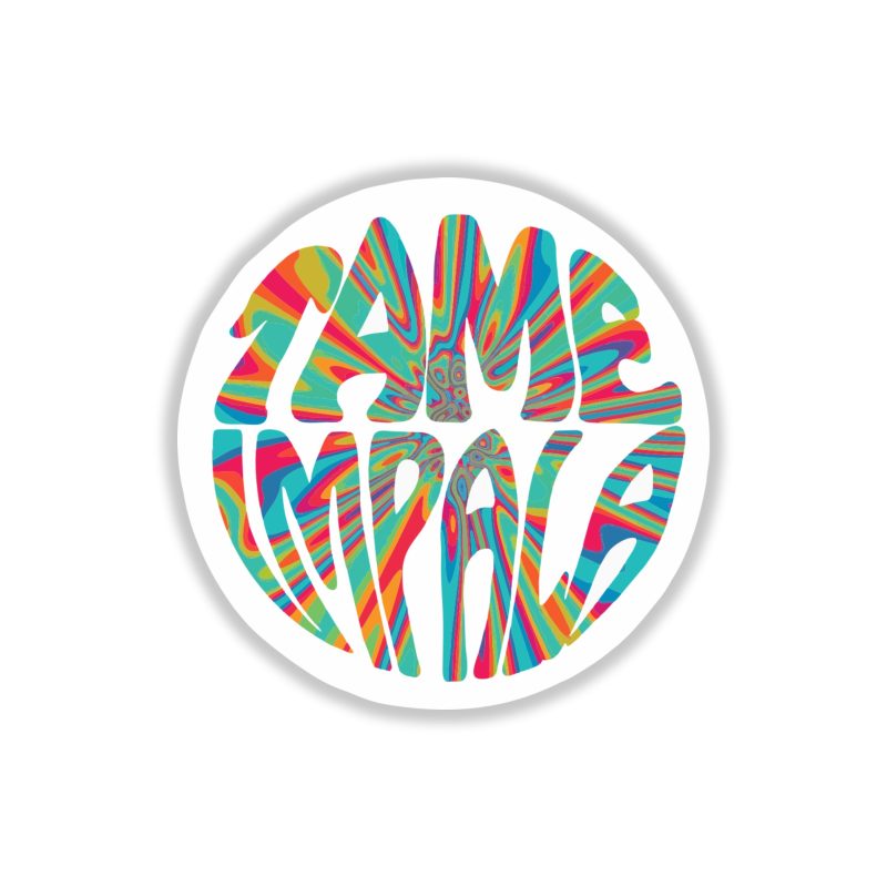 Tame Impala - Name In Circle - Full Color Vinyl Sticker - Custom Size