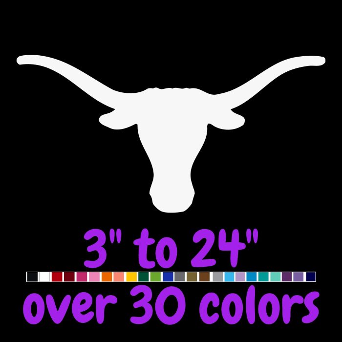Texas Longhorns Vinyl Decal - Custom Size